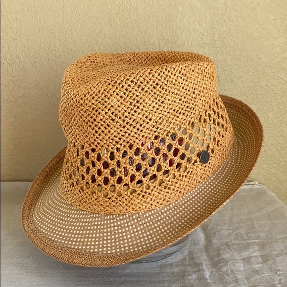 Roxy Accessories - Roxy Straw Fedora Hat - Marigold w/Dot Brim Design